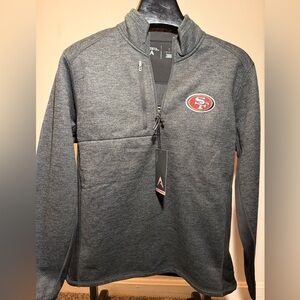 NWT Antigua San Francisco 49ers men’s Gray/black Quarter-Zip Pullover size large